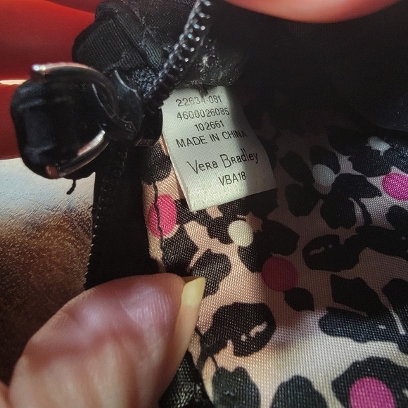 Vera Bradley Black Quilted Wallet with ID slot and flap snap pocket - Picture 15 of 16